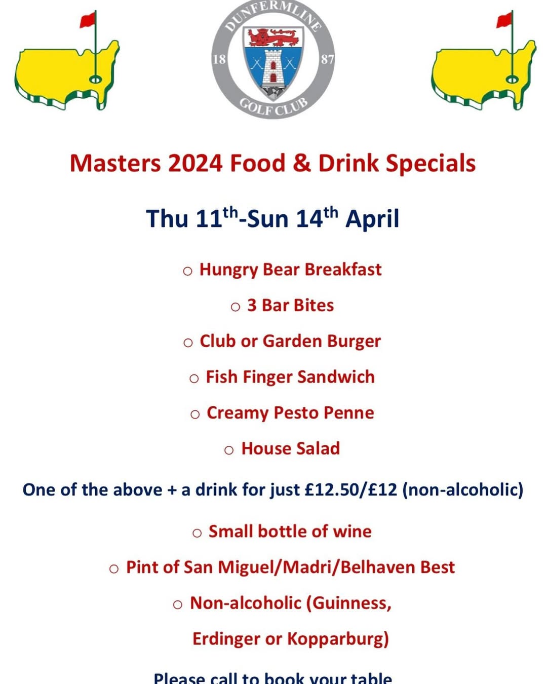 Join Us for Masters Weekend at Dunfermline Golf Club! - @https://www.instagram.com/dunfermline_golf_club