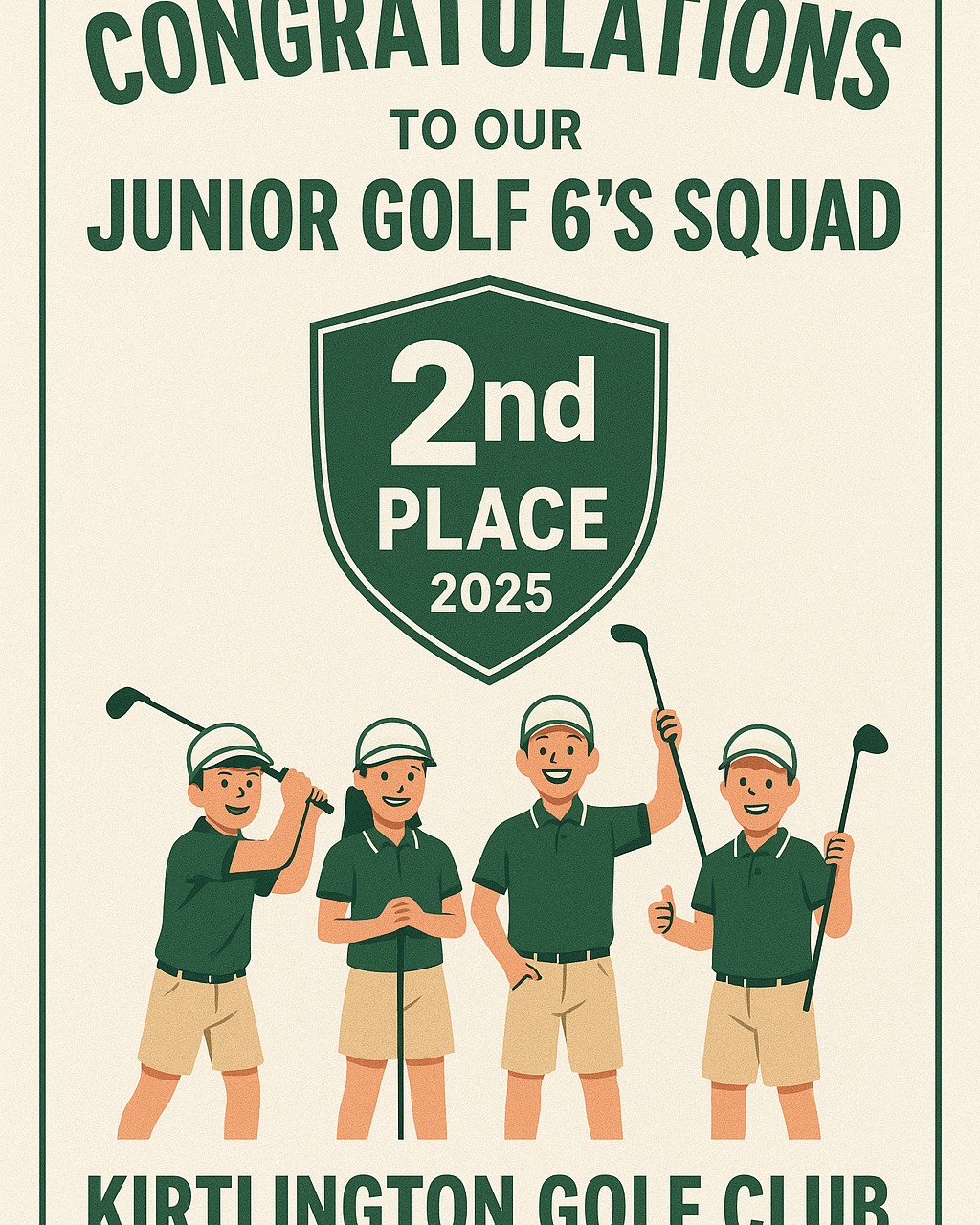 Junior Golf 6’s Team Secures 2nd Place in 2025 League - @https://www.instagram.com/kirtlingtongolfclub
