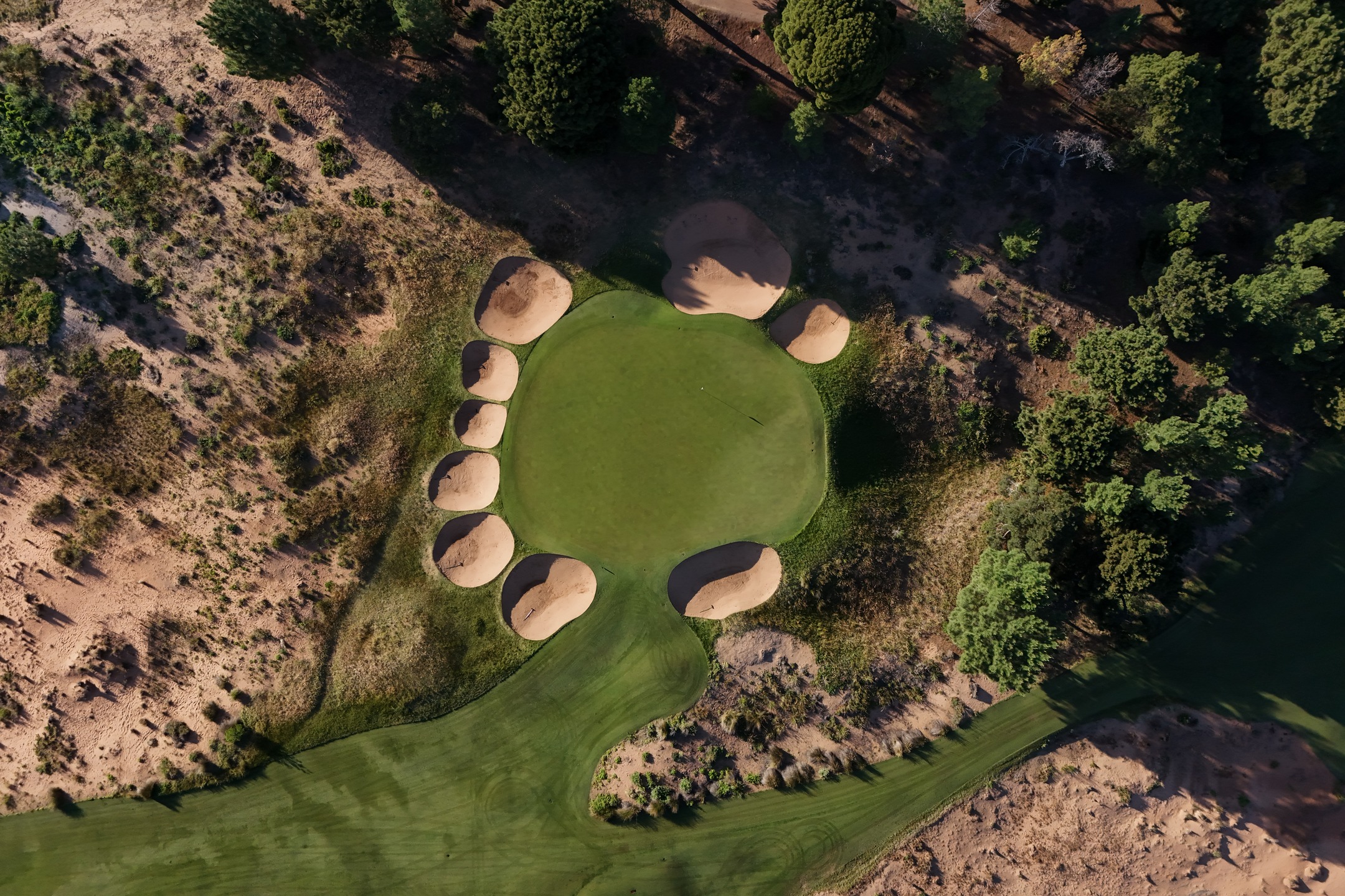 Aerial View of the Iconic 7th Green at Royal Adelaide Golf Club - @https://www.instagram.com/royaladelaidegc