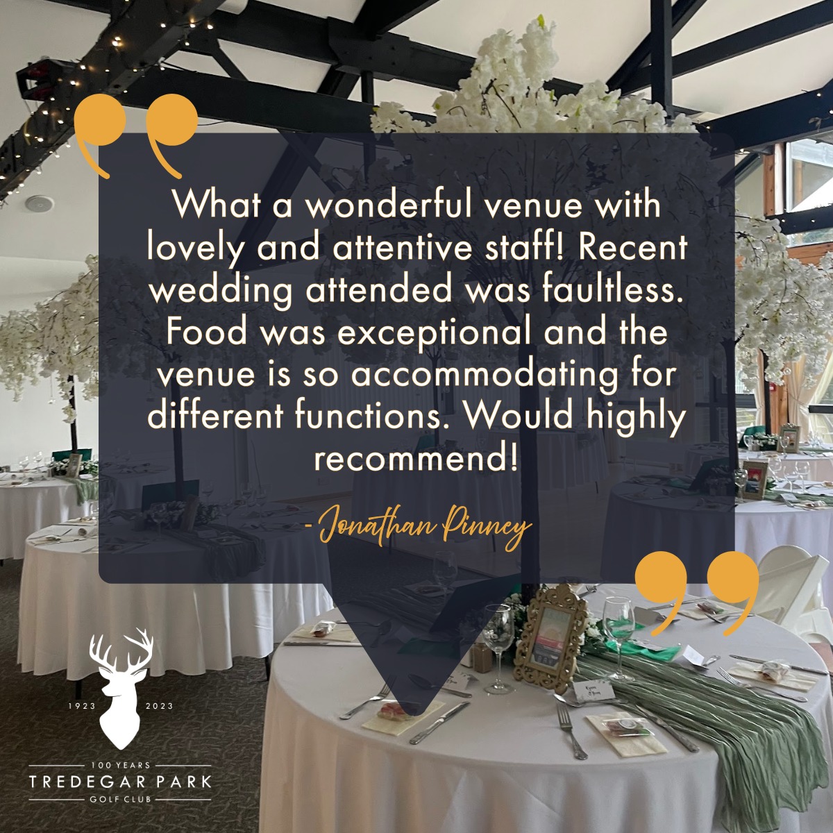Tredegar Park Golf Club Receives Glowing Wedding Review from Jonathan - @https://www.instagram.com/tredegarparkgolfclub