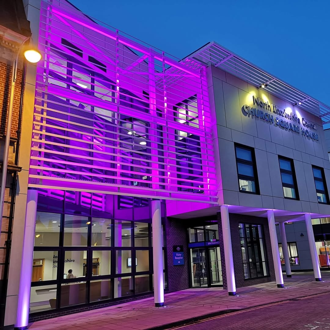 Church Square House Lights Up for World Prematurity Day - @https://www.instagram.com/northlincolnshirecouncil