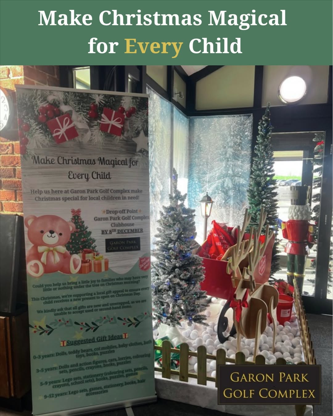 Join Garon Park Golf for a Magical Christmas Gift Appeal - @https://www.instagram.com/garonparkgolf