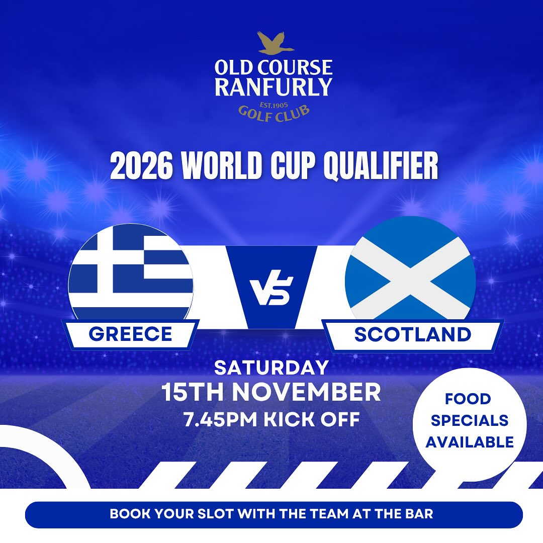 Watch Greece vs Scotland Live at Old Course Ranfurly - @https://www.instagram.com/oldcourseranfurly