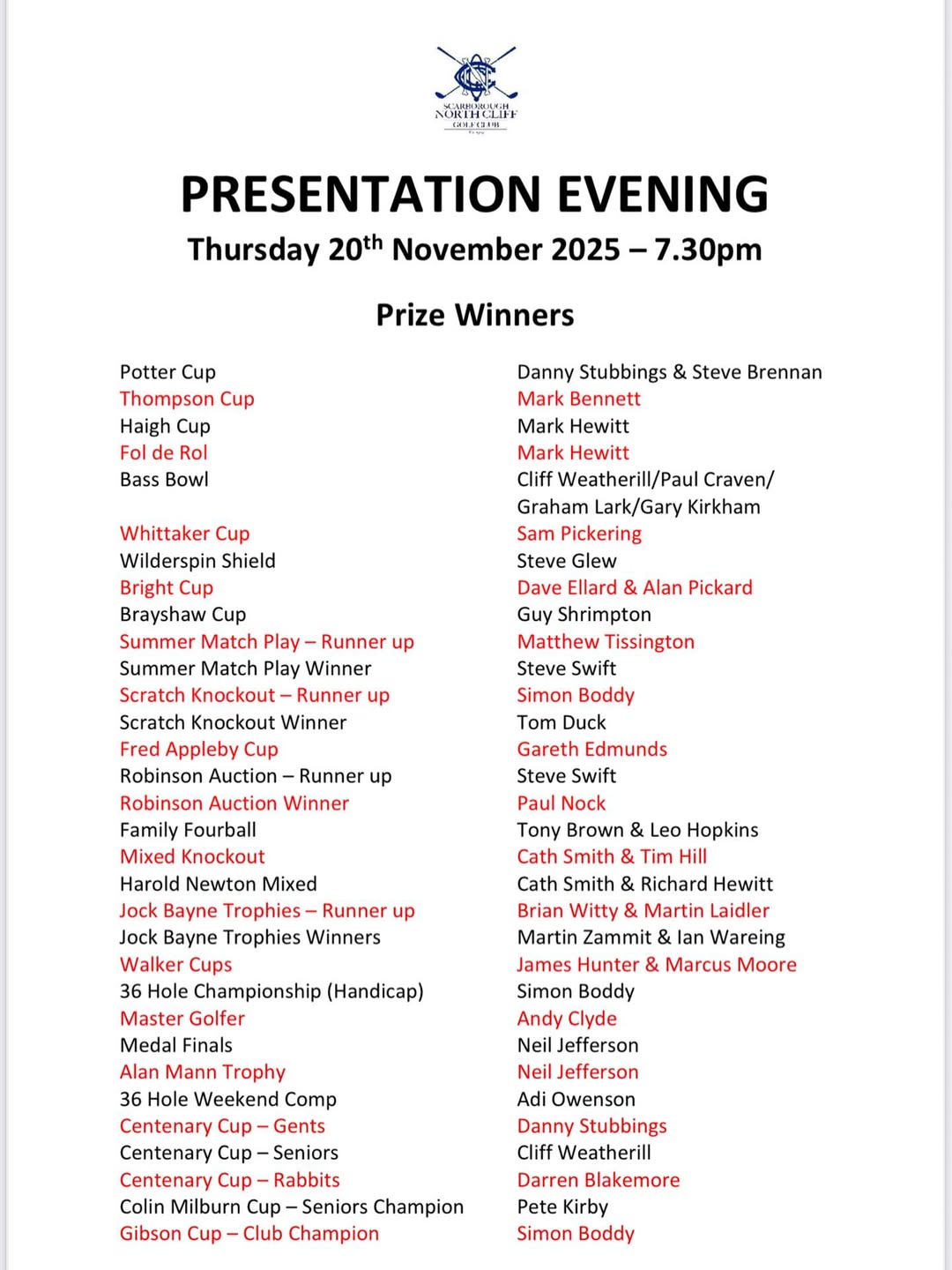 Celebrate Our Winners at the Annual Prize Presentation Evening - @https://www.instagram.com/northcliffgolfclub