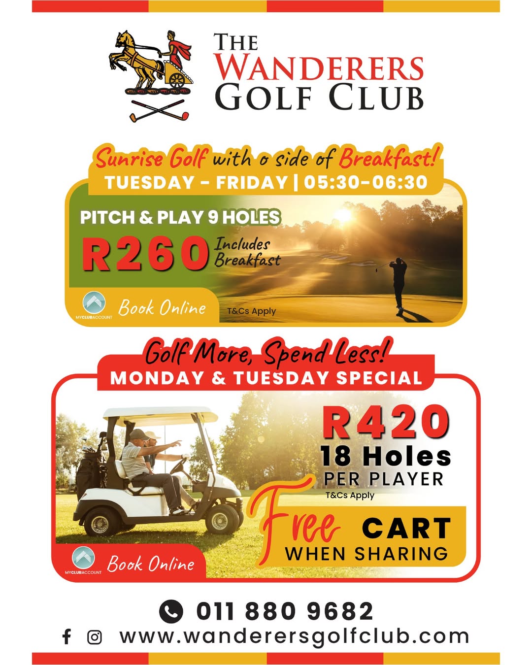 Start Your Morning the Wanderers Way with Sunrise Golf Specials - @https://www.instagram.com/wanderers_golf