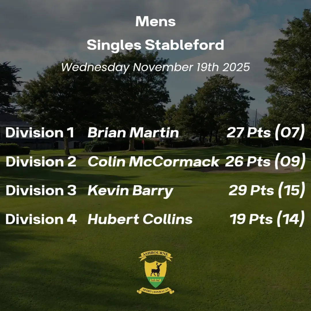 Midweek Golf Results: Congratulations to Our Winners! - @https://www.instagram.com/ashbournegolfclub_