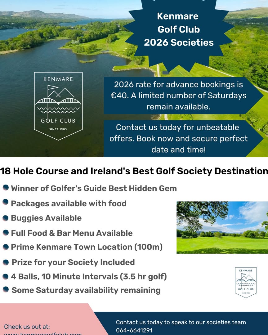 Exciting Offers for Golf Societies at Kenmare Golf Club in 2026 - @https://www.instagram.com/kenmaregolfclub