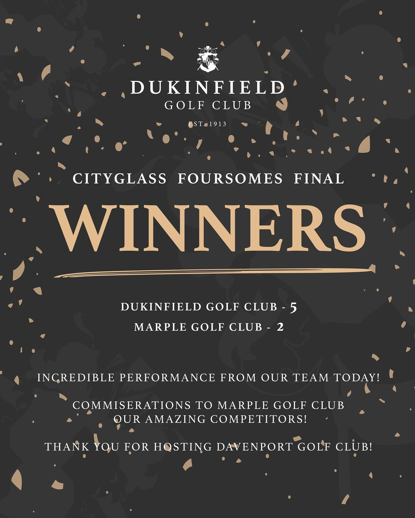 Dukinfield Golf Club Triumphs in CityGlass Foursomes Final 2024 - @https://www.instagram.com/dukinfield.golf.club