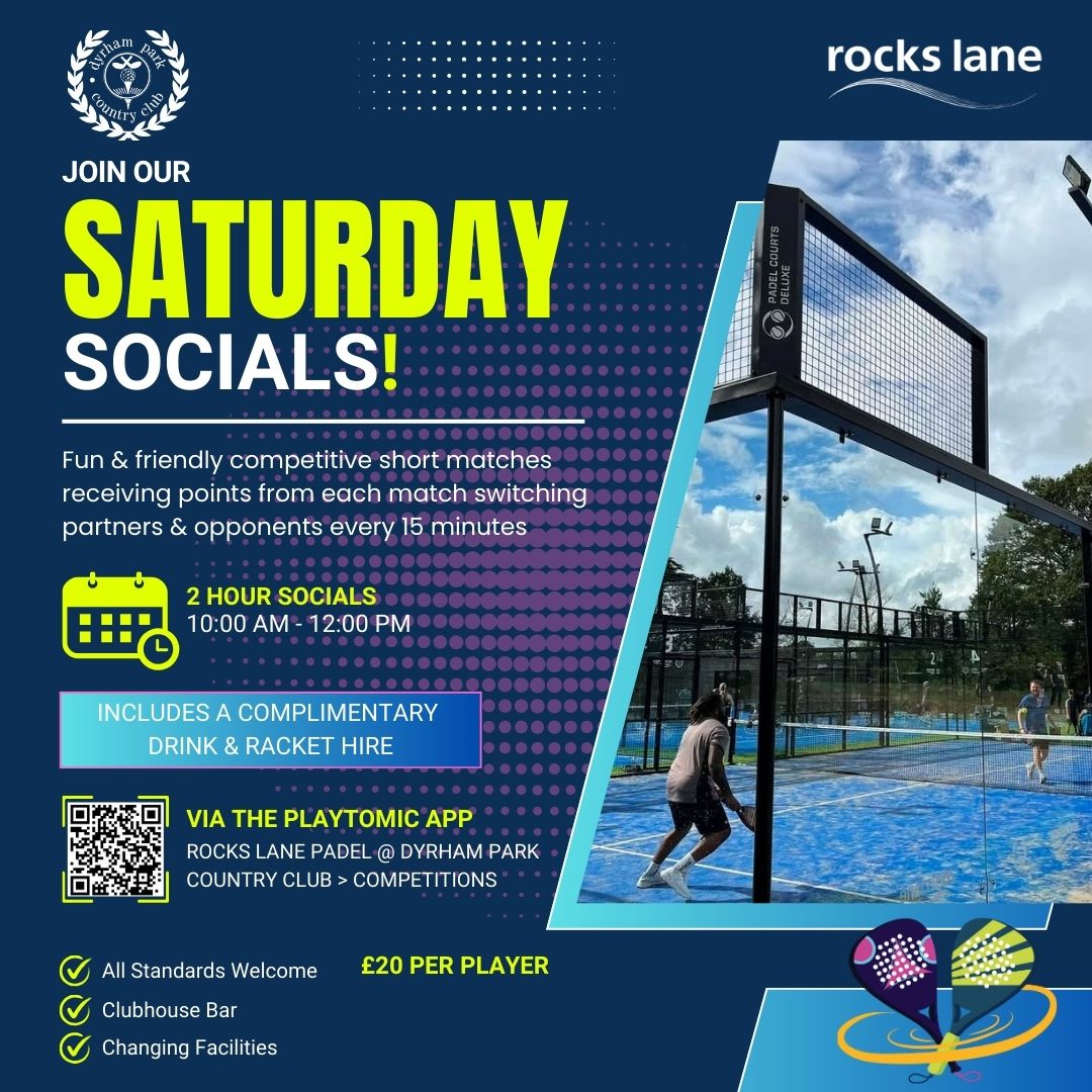 Join the Saturday Padel Social at Dyrham Park Country Club! - @https://www.instagram.com/dyrhamparkcc