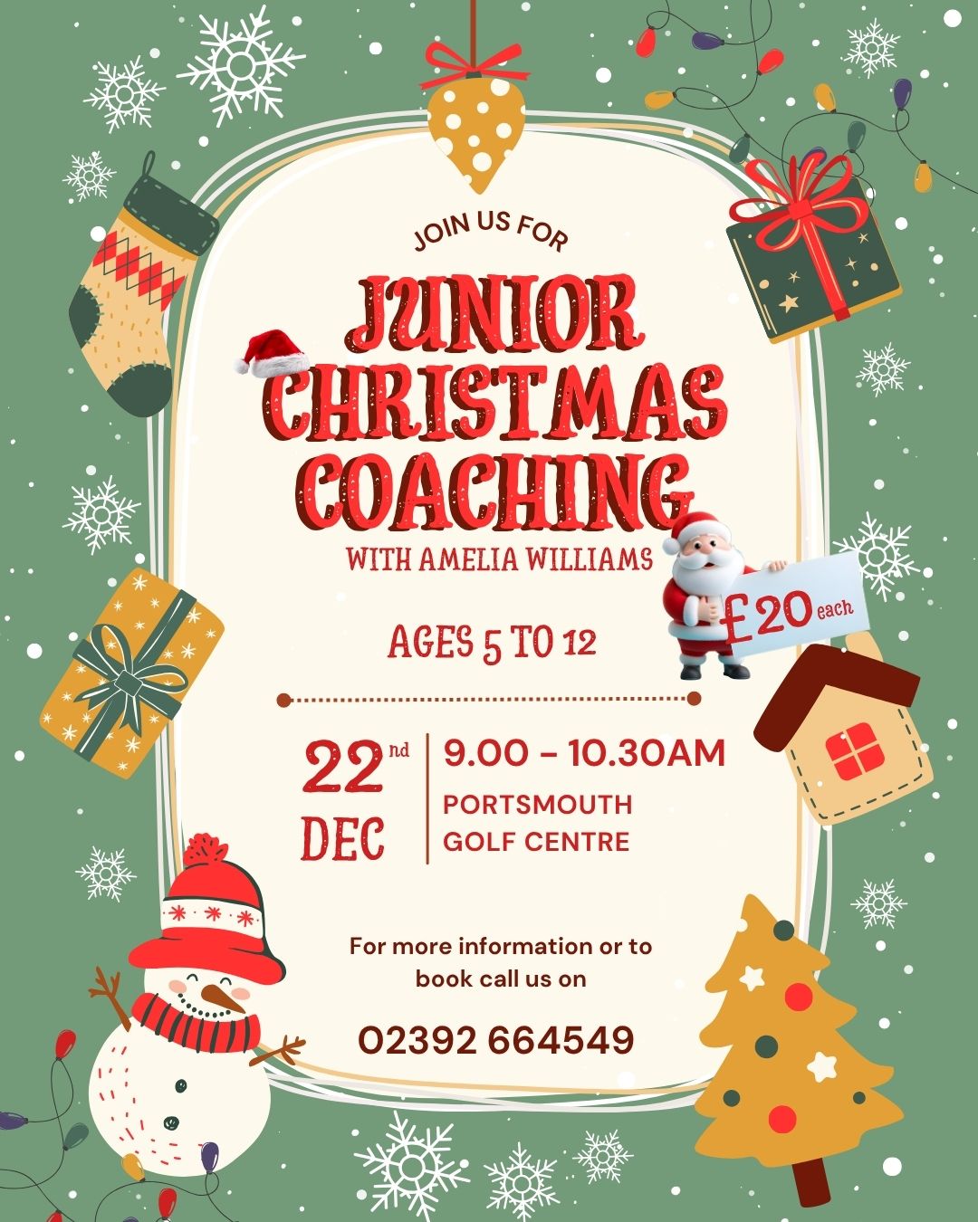 Junior Christmas Coaching at Portsmouth Golf Centre - @https://www.instagram.com/portsmouthgolfcentre