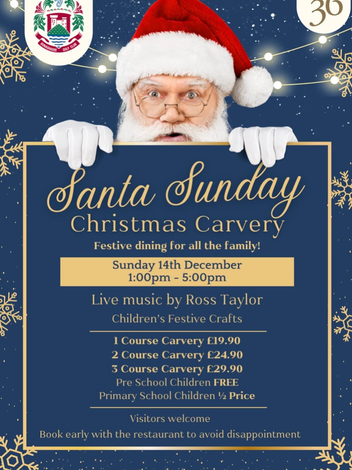 Santa Sunday at Donaghadee Golf Club with Live Music & Carvery - @https://www.instagram.com/donaghadeegc