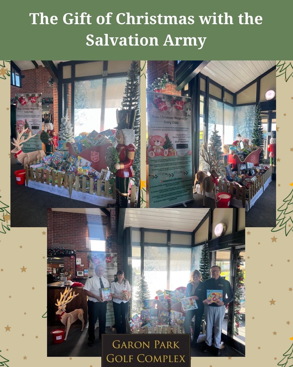 Garon Park Golf supports Salvation Army's Christmas toy appeal - @https://www.instagram.com/garonparkgolf