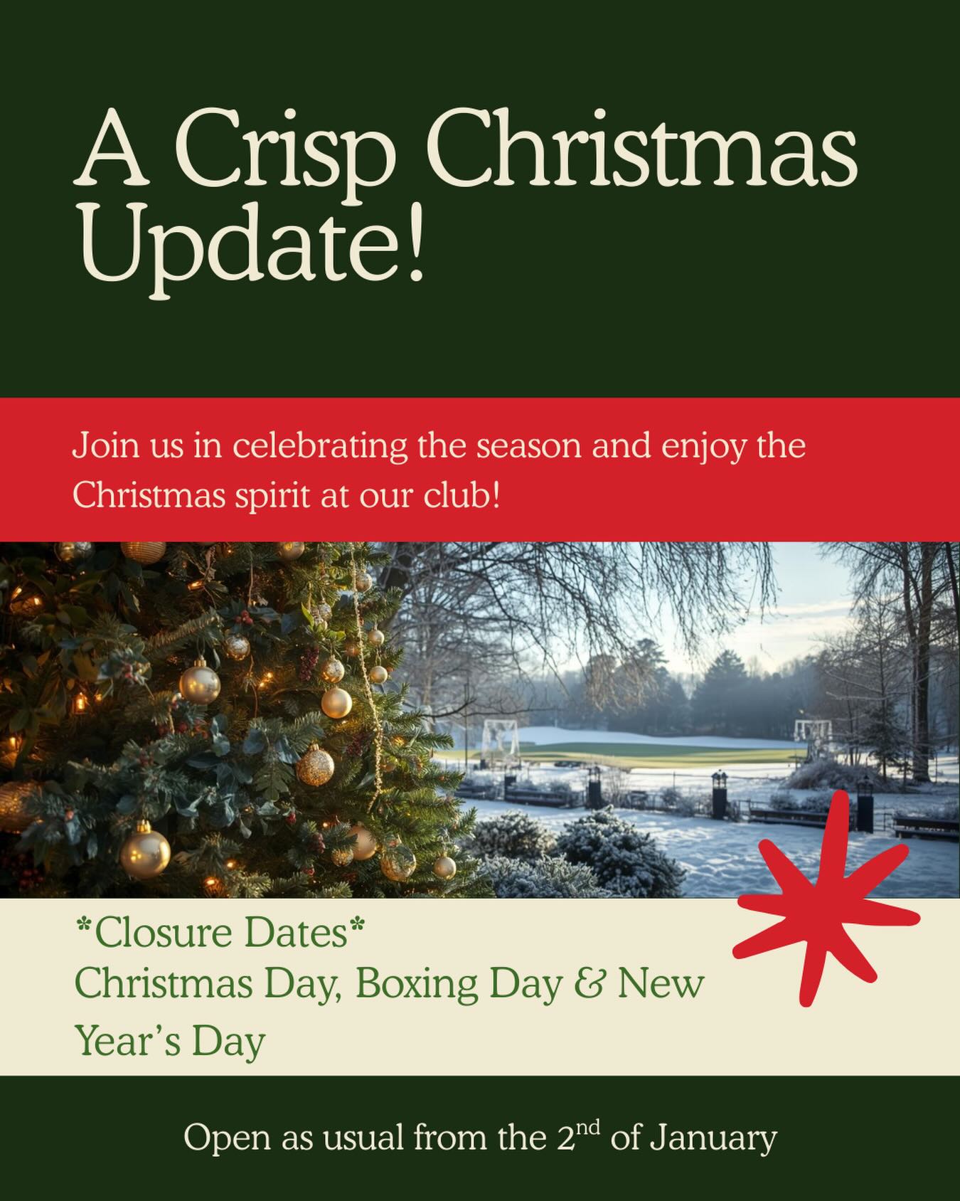 Festive Greetings from Wimbledon Common Golf Club - @https://www.instagram.com/wimbledoncommongolfclub/