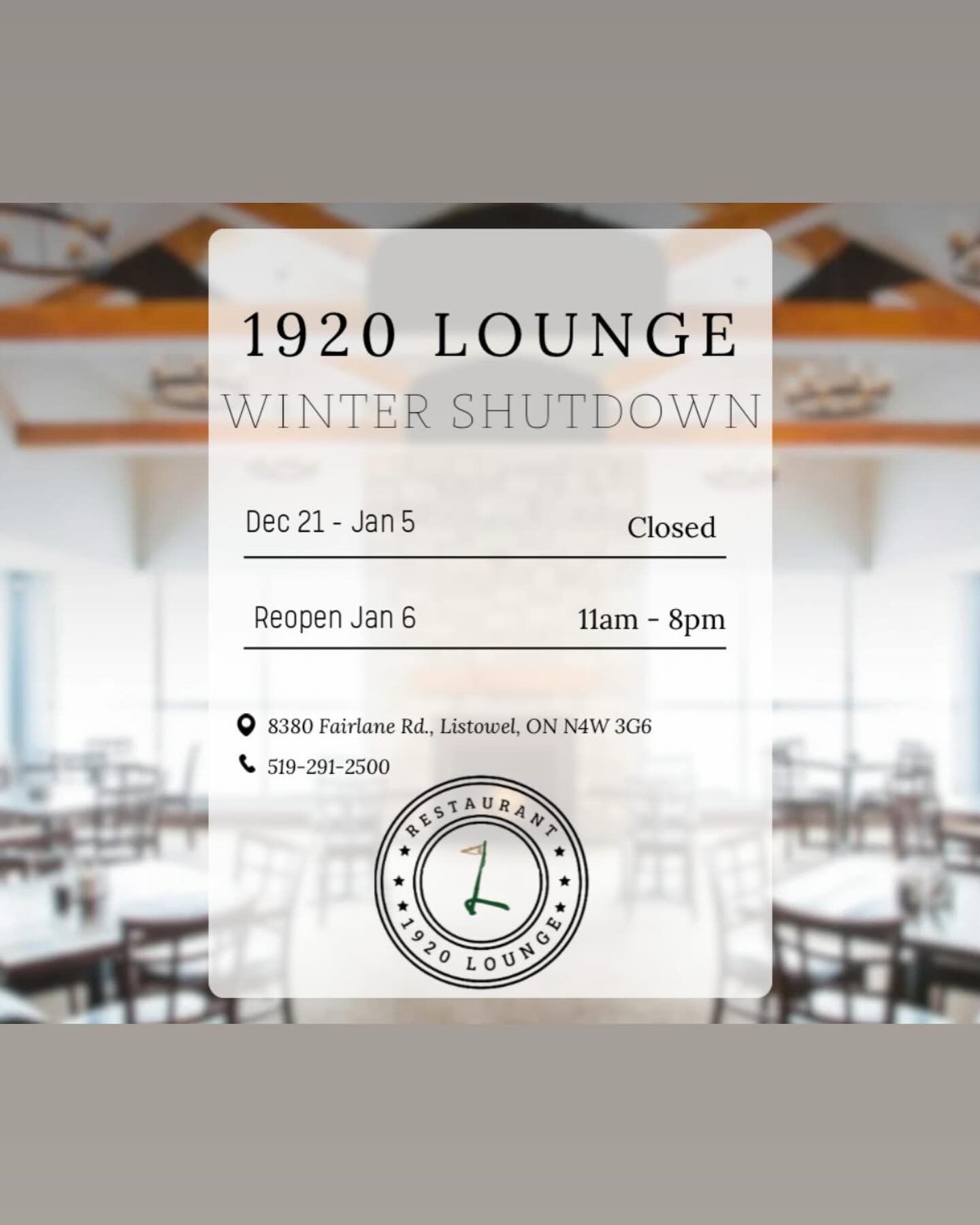 Listowel Golf Club closes for holiday break, reopens Jan 6 - @https://www.instagram.com/listowelgolfclub