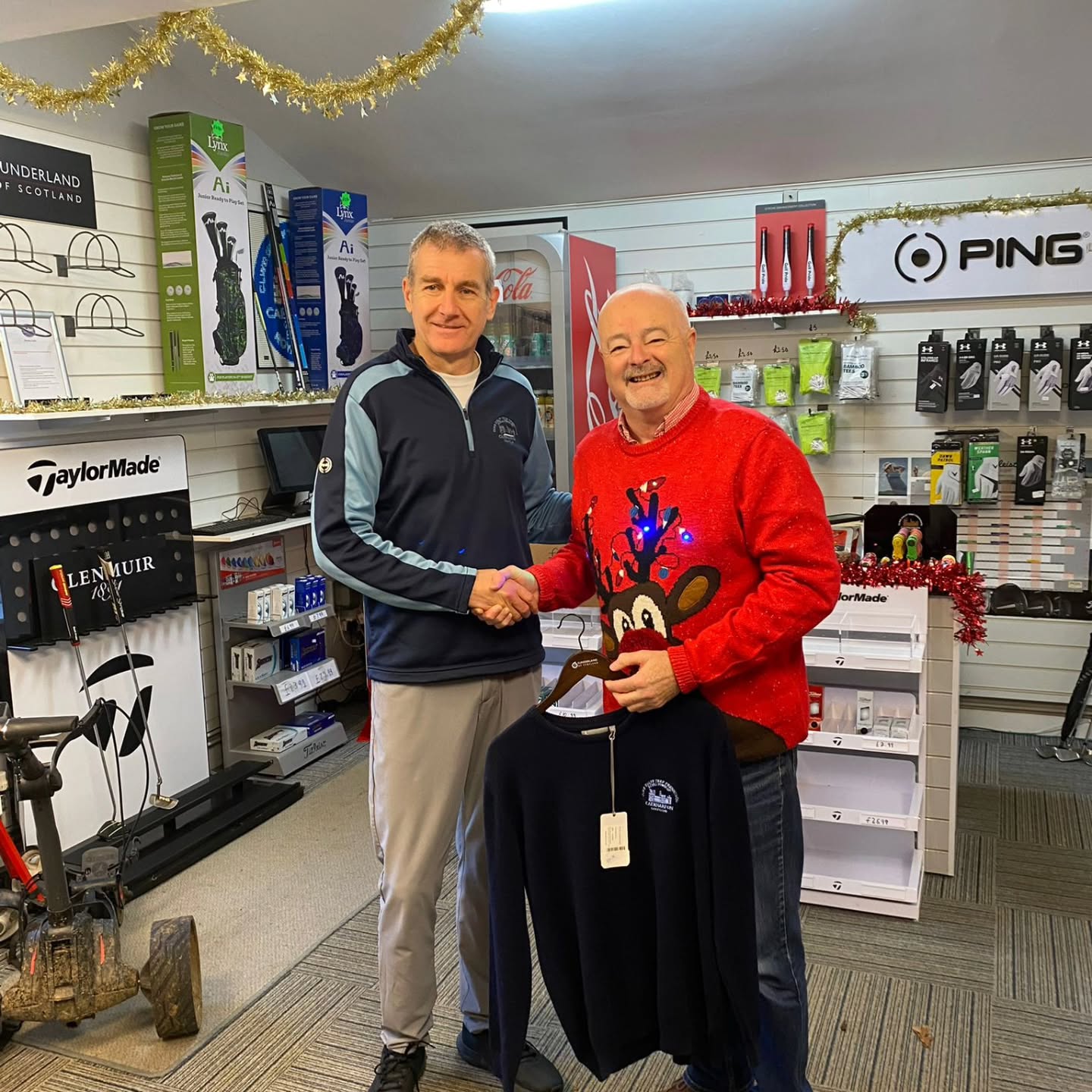 Caernarfon Golf Club celebrates Best Christmas Jumper winner - @https://www.instagram.com/caernarfongolfclub