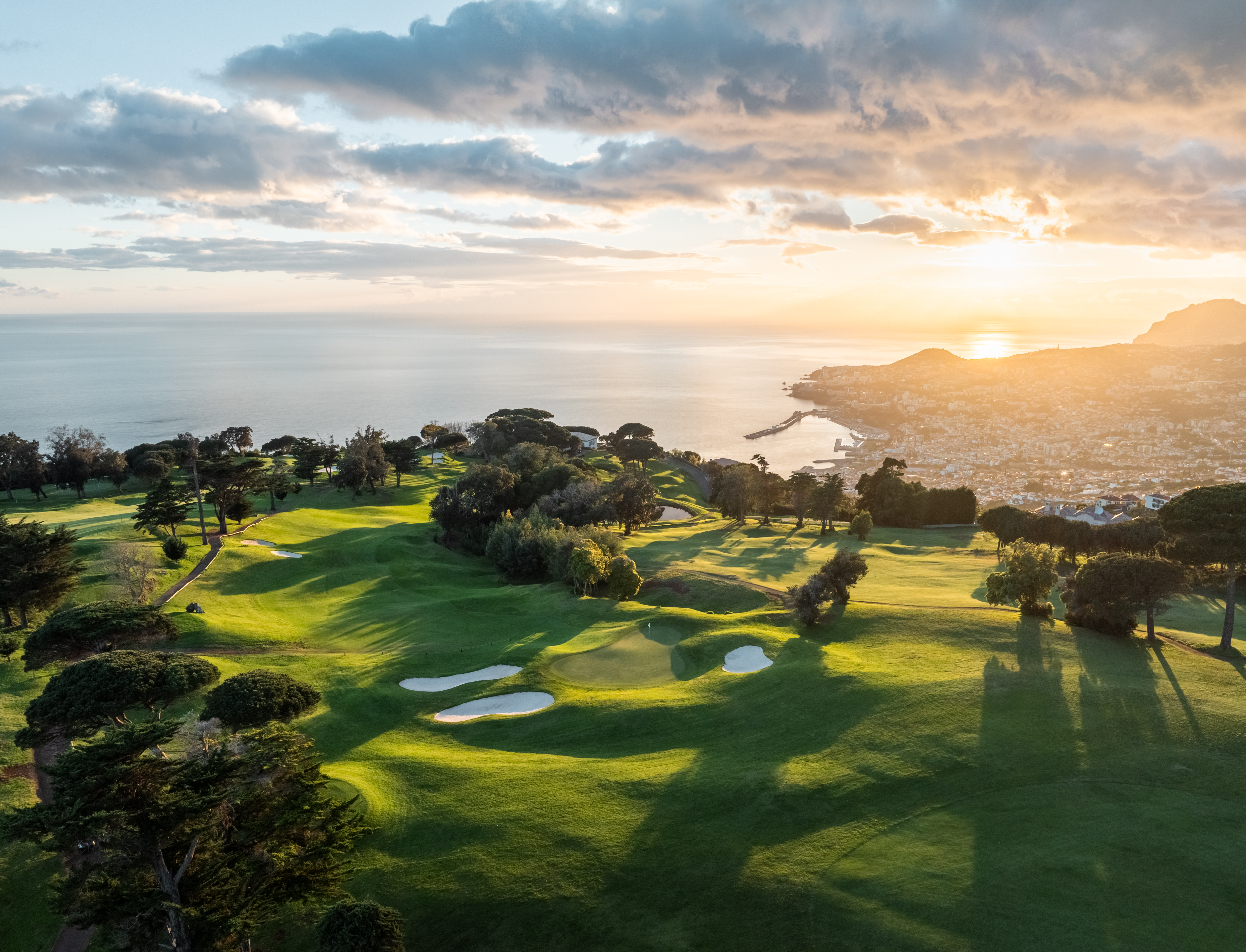 Aerial view of the dramatic cliffside layout of Ponta do Pargo, designed by Sir Nick Faldo.