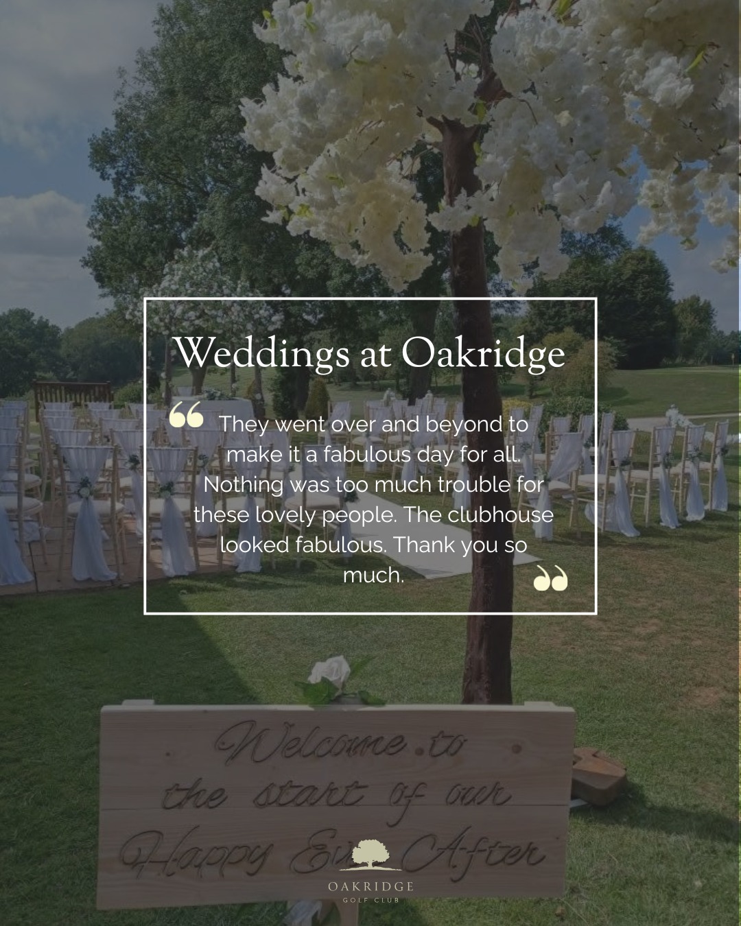Oakridge Golf Club: Creating Memorable Weddings for Couples - @https://www.instagram.com/oakridgegolfclub