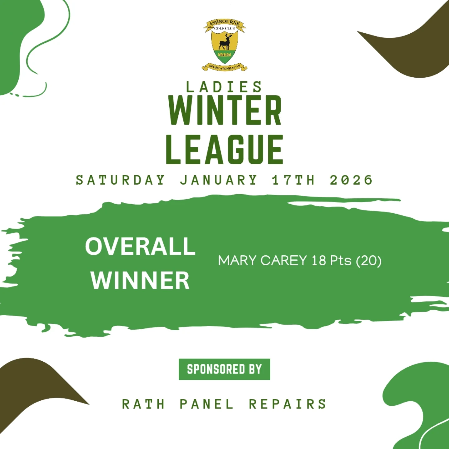 Ashbourne Golf Club Celebrates Saturday Tournament Winners - @https://www.instagram.com/ashbournegolfclub_